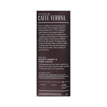 Starbucks Coffee, Caffe Verona, Ground, 1lb Bag 11018131